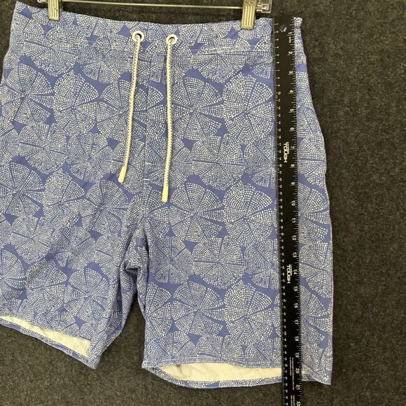Johnnie-O Swim Trunks Shorts Mens XL Blue White Floral Drawstring Board Short - Picture 5 of 11